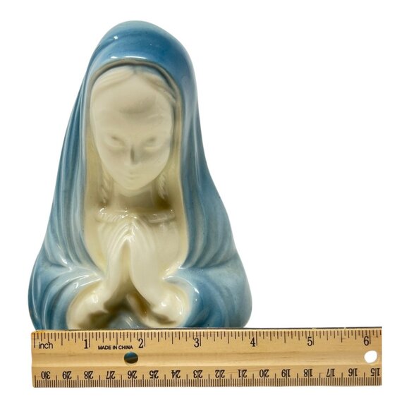 Royal Windsor Madonna Praying Planter Ceramic Blue White Vintage - Picture 10 of 10